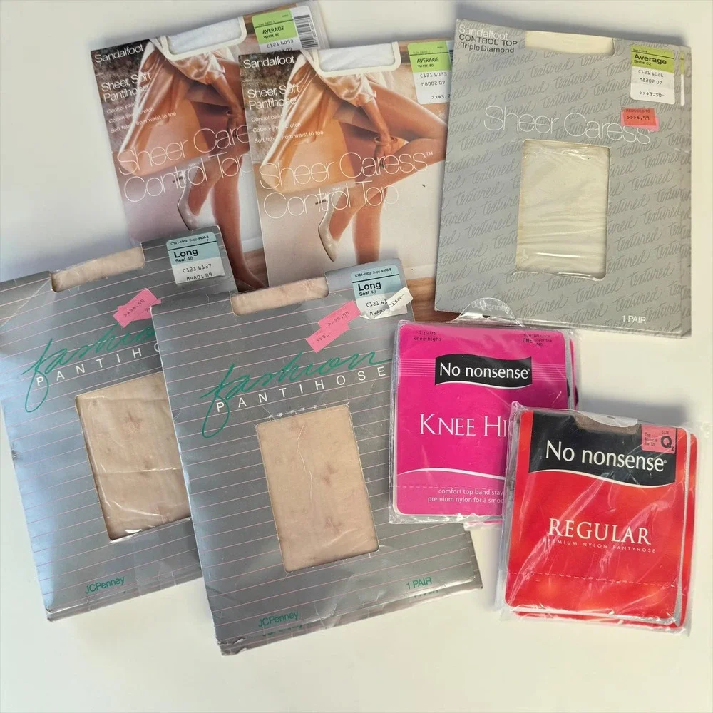 Vintage NOS Pantyhose Lot 7 Pairs JCPenney No Nonsense New Sealed